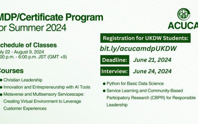 [Call for Application] ACUCA Micro Degree Program (MDP) – Summer 2024